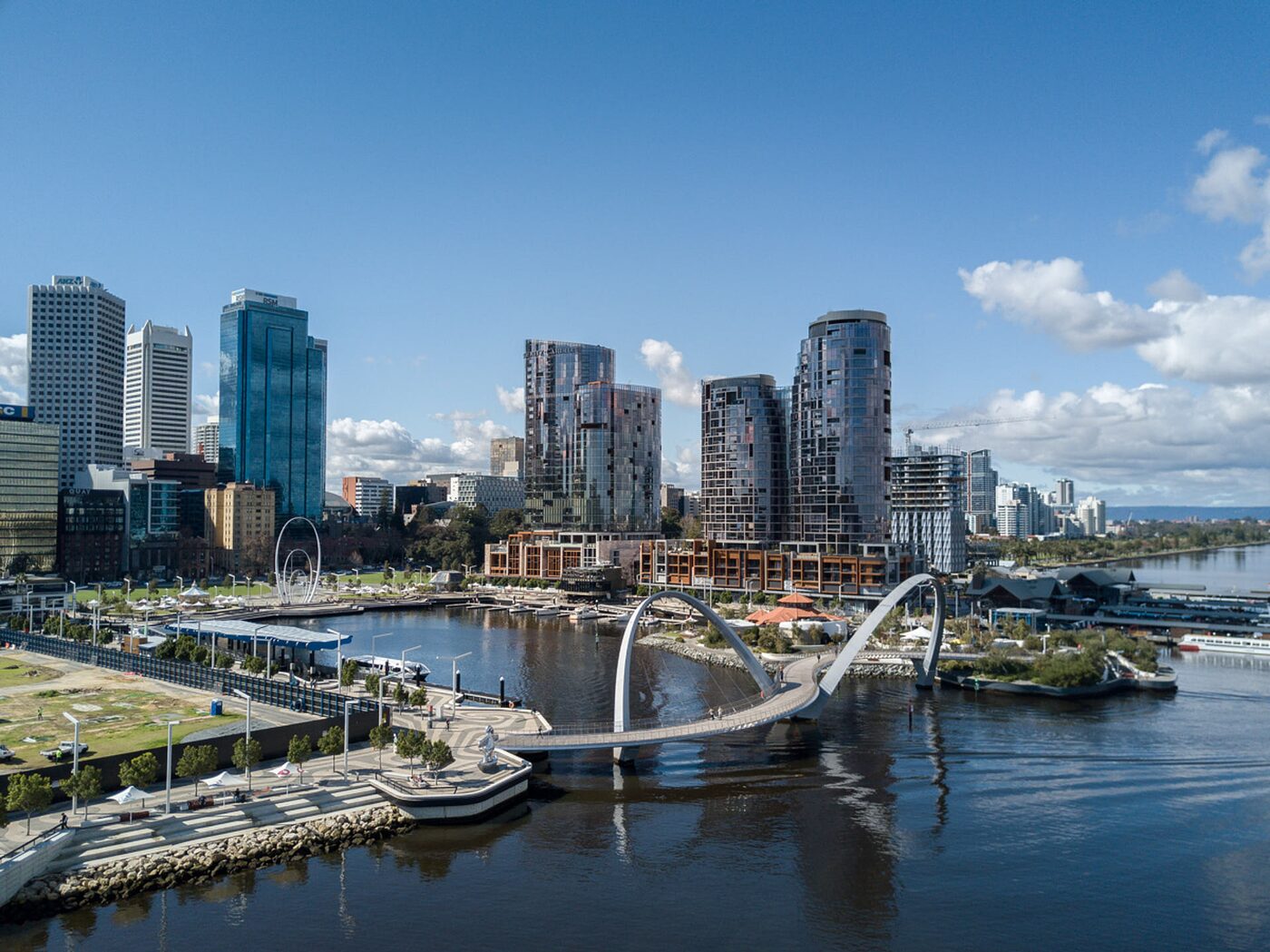 Elizabeth Quay and the Perth skyline from the air